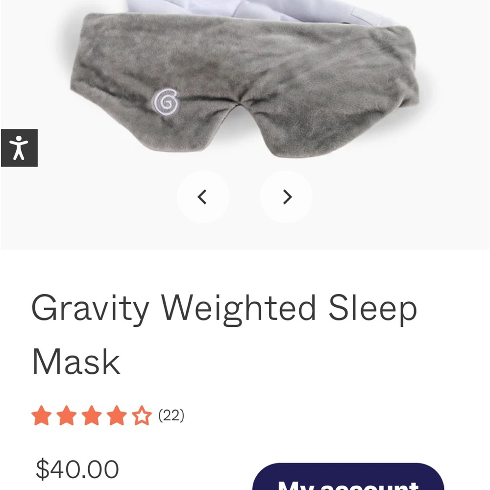 Gravity weighted sleep mask